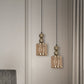 JS-GL-4029-2H - Antique Brass Threads Metal Hanging Light