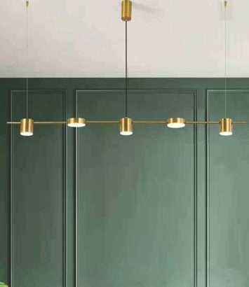 JS-GL-4035-5 - ANTIQUE BRASS METAL & ACRYLIC Cluster Hanging Light