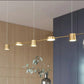 JS-GL-4035-5 - ANTIQUE BRASS METAL & ACRYLIC Cluster Hanging Light