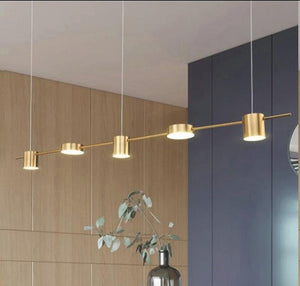 JS-GL-4035-5 - ANTIQUE BRASS METAL & ACRYLIC Cluster Hanging Light