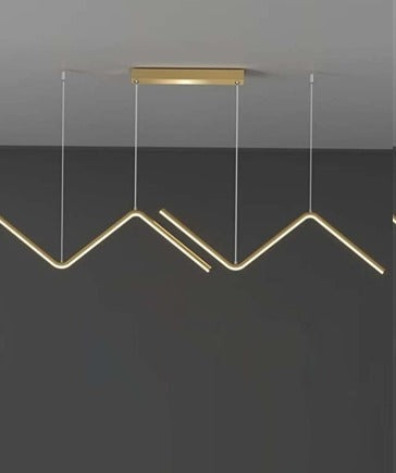 JS-GL-4038 - BRASS GOLD METAL & ACRYLIC Modern Hanging Light