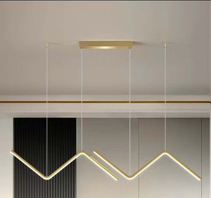 JS-GL-4038 - BRASS GOLD METAL & ACRYLIC Modern Hanging Light