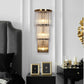 JS-GL-406-W - Antique Brass Metal & Crystals Crystal Wall Light