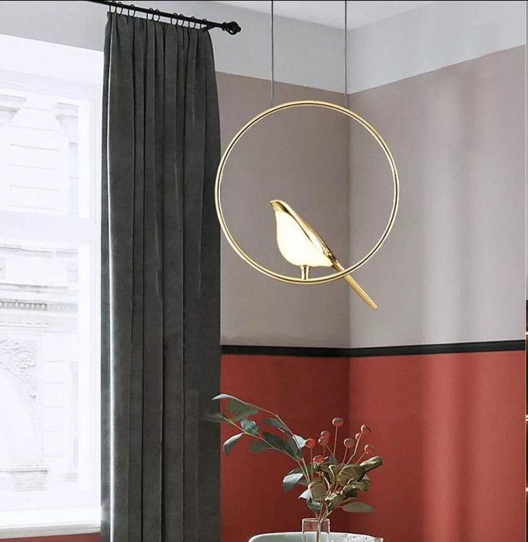 JS-GL-5046-1H - French Gold Metal & Acrylic Modern Hanging Light