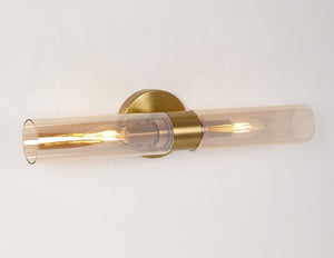JS-GL-5153-2 - Antique Brass Metal & Glass Led Mirror Lights