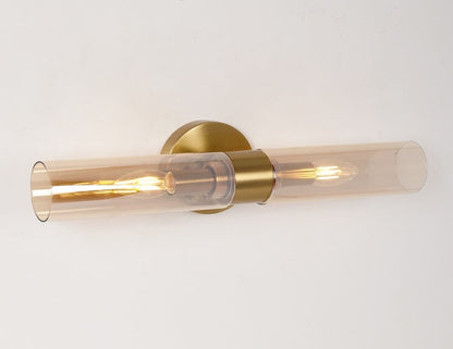 JS-GL-5153-2 - Antique Brass Metal & Glass Led Mirror Lights