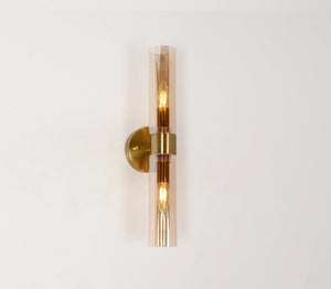 JS-GL-5153-2 - Antique Brass Metal & Glass Led Mirror Lights