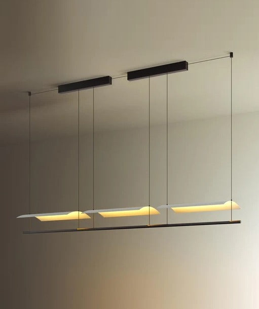 JS-GL-5307-3 - Black & White Metal & Acrylic Led Hanging Light