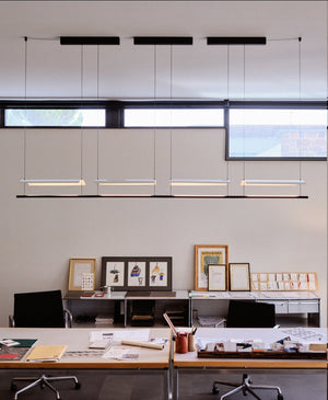 JS-GL-5307-4 - Black & White Metal & Acrylic Led Hanging Light