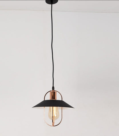 JS-GL-6147-1 - Black & Copper & White Metal Hanging Light