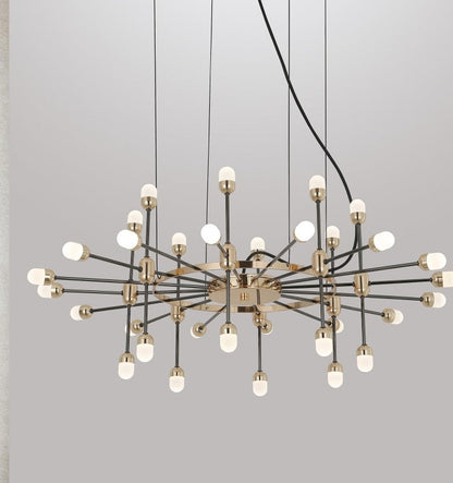 JS-GL-6501-32 - French Gold & Black Metal & Acrylic Led Hanging Light