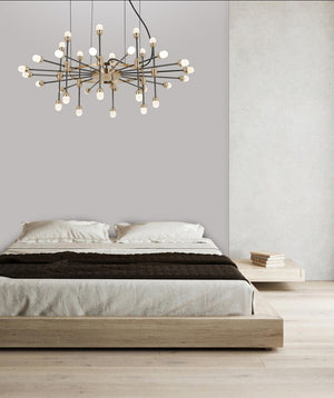 JS-GL-6501-32 - French Gold & Black Metal & Acrylic Led Hanging Light