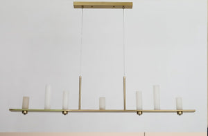 JS-GL-6642SL - Antique Brass Metal & Onyx Marble Hanging Light
