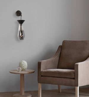 JS-GL-6647S-W SM - Black Brushed Metal & Glass & Acrylic Modern Wall Light