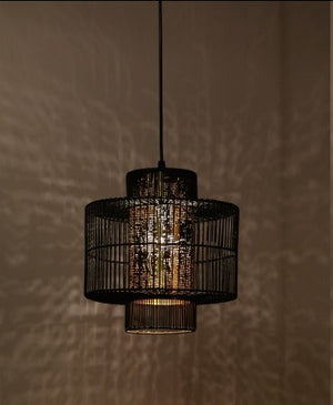JS-GL-6711-1 - BLACK & GOLD Metal Hanging Light