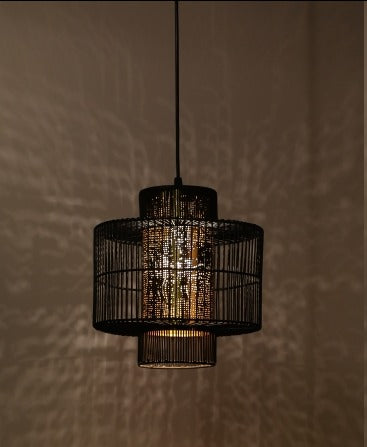 JS-GL-6711-1 - BLACK & GOLD Metal Hanging Light