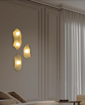 JS-GL-67775-A-W - White Grey & Black Metal & Glass & Paper Mache Modern Wall Light