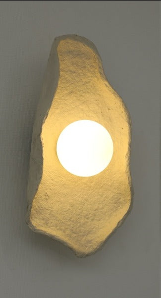 JS-GL-67775-B-W - White Grey & Black Metal & Glass & Paper Mache Modern Wall Light