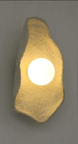 JS-GL-67775-B-W - White Grey & Black Metal & Glass & Paper Mache Modern Wall Light