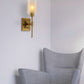 JS-GL-7103-1 - Antique Brass Metal & Glass Modern Wall Light