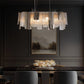 JS-GL-7124D - Champagne Gold Metal Glass Hanging Light