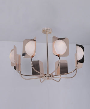 JS-GL-733-8 - French Gold Metal & Acrylic Glass Ball Chandelier
