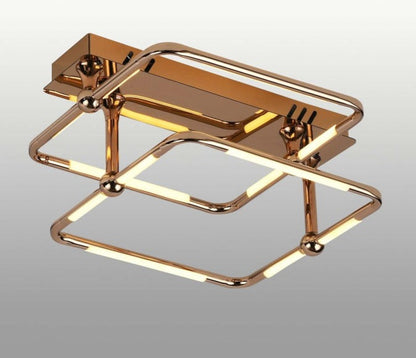 JS-GL-7516-3+3 - French Gold Metal & Acrylic Led Ceiling Light