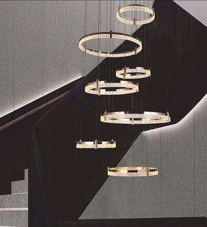 JS-GL-7667-1200 - French Gold Metal & Acrylic Led Chandelier