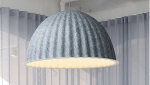 JS-GL-8003-XL - Grey Felt Fabric Metal Hanging Light