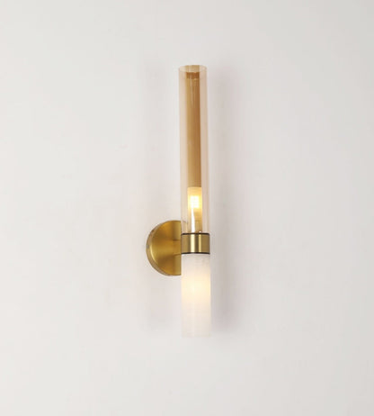 JS-GL-80556-1 - Antique Brass & Black Metal & Marble & Glass Modern Wall Light