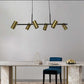 JS-GL-8202-6 - ANTIQUE BRASS & BLACK METAL Cluster Hanging Light