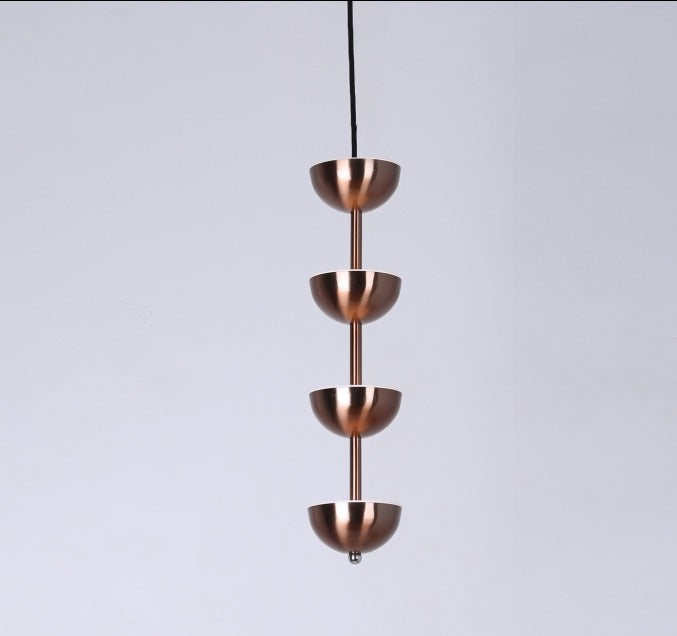 JS-GL-8203-4 AB - Antique Brass Metal & Acrylic Modern Hanging Light
