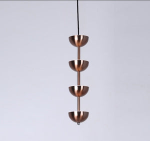 JS-GL-8203-4 AB - Antique Brass Metal & Acrylic Modern Hanging Light