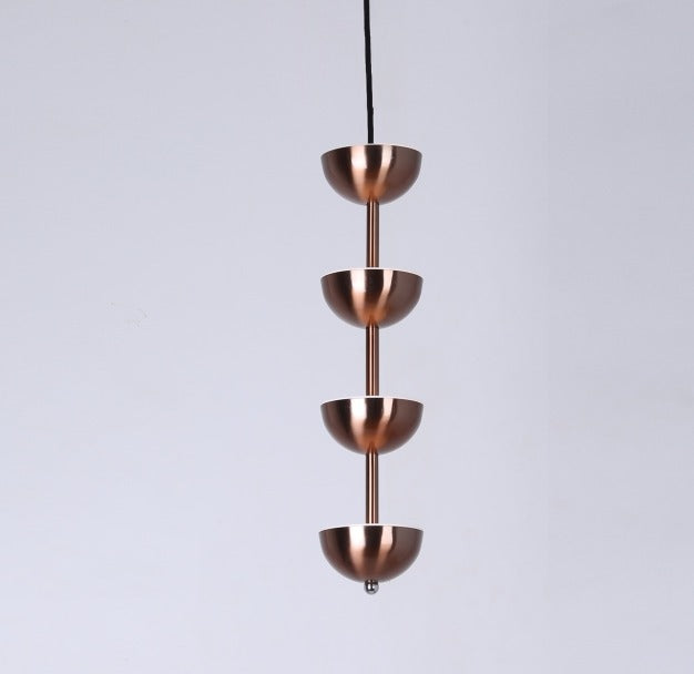 JS-GL-8203-4 COP - Antique Copper Metal & Acrylic Modern Hanging Light