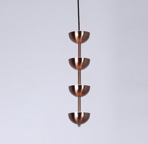 JS-GL-8203-4 COP - Antique Copper Metal & Acrylic Modern Hanging Light