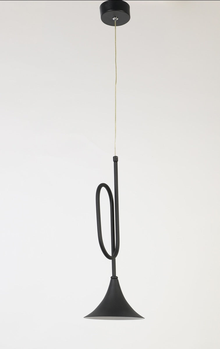 JS-GL-8220-1P - Black & White Metal Modern Hanging Light