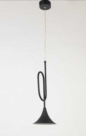 JS-GL-8220-1P - Black & White Metal Modern Hanging Light