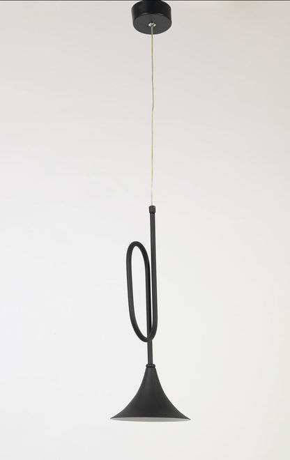 JS-GL-8220-1P - Black & White Metal Modern Hanging Light