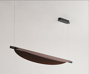 JS-GL-8326-M - Brown Wooden Metal & Acrylic Wooden Hanging Light