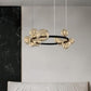 JS-GL-8801-15 - Black Metal & Glass Modern Chandelier