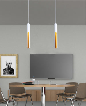 JS-GL-8806-1 - White & Gold Metal Led Hanging Light