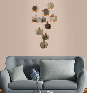 JS-GL-8814-10CH - Chrome & Gold Metal & Acrylic Modern Hanging Light