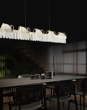 JS-GL-88387B-10 - French Gold Metal & Acrylic Led Chandelier