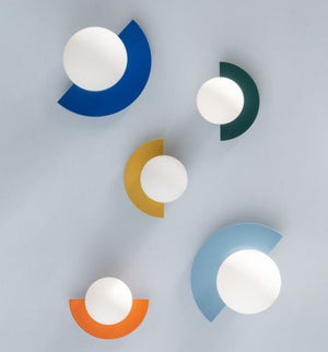 JS-GL-885-W - Multicolour Metal & Glass Modern Wall Light