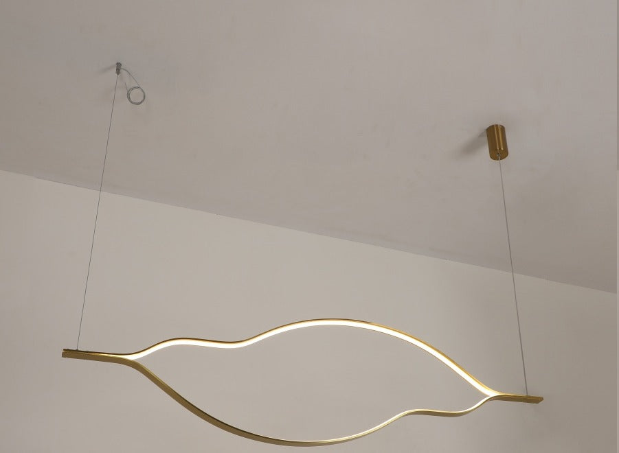 JS-GL-90069 - Antique Brass Metal & Silicone Led Hanging Light