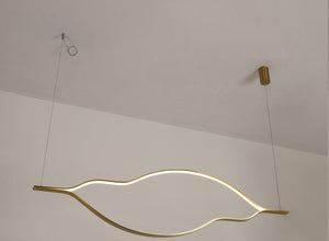 JS-GL-90069 - Antique Brass Metal & Silicone Led Hanging Light