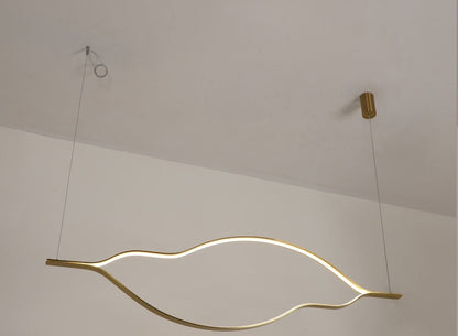 JS-GL-90069 - Antique Brass Metal & Silicone Led Hanging Light