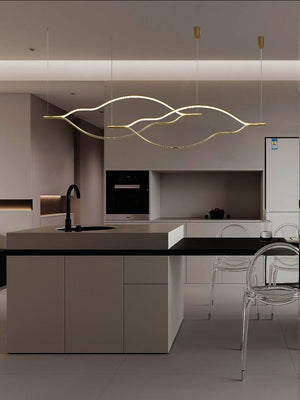 JS-GL-90069 - Antique Brass Metal & Silicone Led Hanging Light
