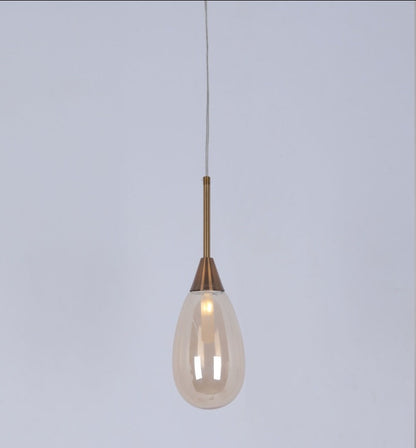 JS-GL-9112-1 - Antique Brass Metal Glass Hanging Light