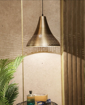 JS-GL-92003-1 - Matt Brushed Brass & Gold Metal Hanging Light